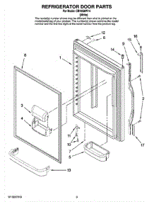 05 - Refrigerator Door Parts parts for Whirlpool Refrigerator CB19G6W14 from AppliancePartsPros.com