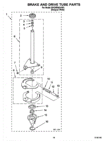 12 - Brake And Drive Tube Parts parts for Whirlpool Washer Dryer Combo BYCWD6274W3 from AppliancePartsPros.com