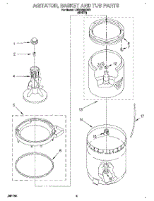 04 - Agitator, Basket And Tub parts for Whirlpool Washer LBR2132BW0 from AppliancePartsPros.com