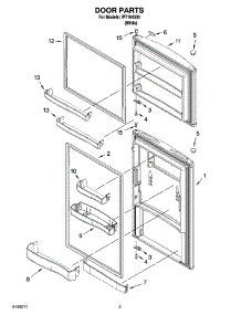 02 - Door Parts parts for Whirlpool Refrigerator IPT104300 from AppliancePartsPros.com