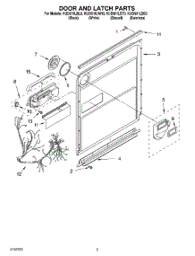03 - Door And Latch parts for Kitchenaid Dishwasher KUDI01ILSS0 from AppliancePartsPros.com