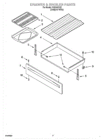 05 - Drawer And Broiler parts for Whirlpool Range CGS365HQ7 from AppliancePartsPros.com