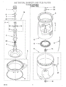 03 - Agitator, Basket And Tub parts for Whirlpool Washer 3LBR8255EQ0 from AppliancePartsPros.com