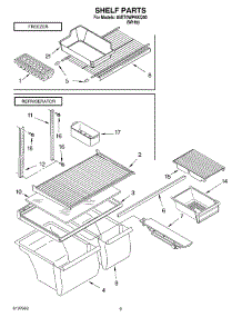 05 - Shelf, Optional parts for Whirlpool Refrigerator 8VET0WPKKQ00 from AppliancePartsPros.com