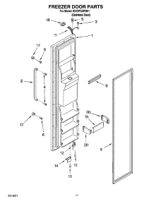 08 - Freezer Door Parts parts for Whirlpool Refrigerator ID2GFGXRS01 from AppliancePartsPros.com