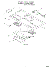 07 - Ventilation parts for Whirlpool Microwave MHE11RDB6 from AppliancePartsPros.com