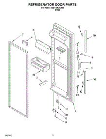 07 - Refrigerator Door parts for Whirlpool Refrigerator 3XED7SHGKB00 from AppliancePartsPros.com