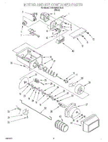 06 - Motor And Ice Container parts for Kitchenaid Refrigerator KSRB25QDBL02 from AppliancePartsPros.com