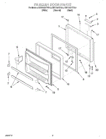 03 - Freezer Door parts for Kitchenaid Refrigerator KBRS22KFAL0 from AppliancePartsPros.com