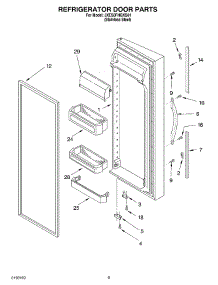05 - Refrigerator Door parts for Whirlpool Refrigerator 3XES0FHGKS01 from AppliancePartsPros.com
