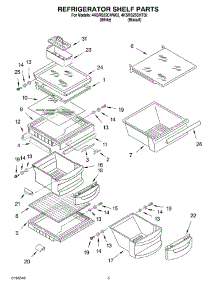 04 - Refrigerator Shelf parts for Whirlpool Refrigerator 4KSRS25CHW02 from AppliancePartsPros.com