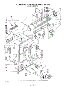 03 - Controls And Rear Panel parts for Whirlpool Washer LA5400XPW5 from AppliancePartsPros.com