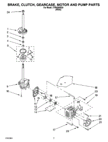 04 - Brake, Clutch, Gearcase, Motor And Pump Parts parts for Whirlpool Washer ITW4300SQ0 from AppliancePartsPros.com