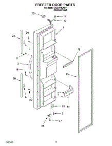 06 - Freezer Door parts for Whirlpool Refrigerator 3XES0FHGKS01 from AppliancePartsPros.com