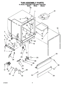 03 - Tub Assembly Parts parts for Whirlpool Dishwasher TUD6710PQ0 from AppliancePartsPros.com