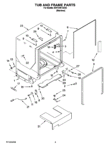 05 - Tub And Frame Parts parts for Whirlpool Dishwasher DW724M1ASS0 from AppliancePartsPros.com