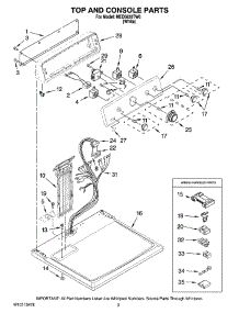 02 - Top And Console Parts parts for Maytag Dryer MED5830TW0 from AppliancePartsPros.com