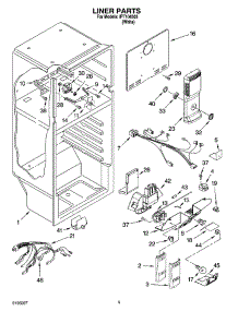 03 - Liner Parts parts for Whirlpool Refrigerator IPT104303 from AppliancePartsPros.com