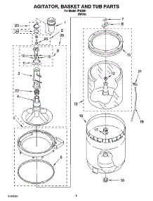 03 - Agitator, Basket And Tub Parts parts for Whirlpool Washer IP45001 from AppliancePartsPros.com