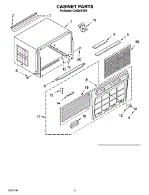 03 - Cabinet Parts parts for Whirlpool Air Conditioner CAH24WCP0 from AppliancePartsPros.com