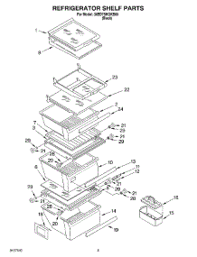 04 - Refrigerator Shelf parts for Whirlpool Refrigerator 3XED7SHGKB00 from AppliancePartsPros.com