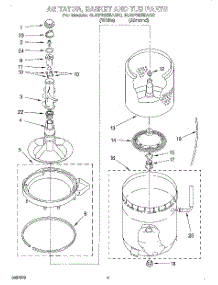 04 - Agitator, Basket And Tub parts for Whirlpool Washer 6LSP8255AW0 from AppliancePartsPros.com