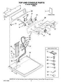 02 - Top And Console Parts parts for Maytag Dryer MED5805TW0 from AppliancePartsPros.com