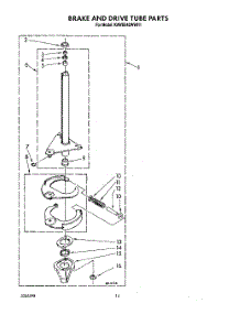 11 - Brake And Drive Tube parts for Kitchenaid Washer KAWE842WAL1 from AppliancePartsPros.com