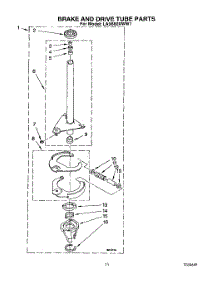 10 - Brake And Drive Tube parts for Whirlpool Washer LA9680XWF1 from AppliancePartsPros.com