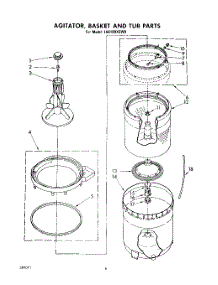 04 - Agitator, Basket And Tub parts for Whirlpool Washer LA6100XSW0 from AppliancePartsPros.com