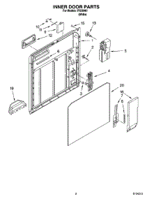 02 - Inner Door Parts parts for Whirlpool Dishwasher IPU58461 from AppliancePartsPros.com