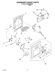 09 - Dispenser Front parts for Whirlpool Refrigerator 3XED7SHGKB00 from AppliancePartsPros.com