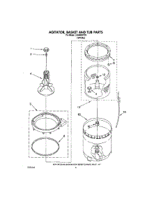 05 - Agitator, Basket And Tub parts for Whirlpool Washer LA3400XTW1 from AppliancePartsPros.com