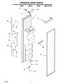 07 - Freezer Door parts for Whirlpool Refrigerator 7GS6SHAXKB00 from AppliancePartsPros.com