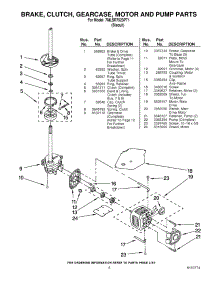 05 - Brake, Clutch, Gearcase, Motor And Pump parts for Whirlpool Washer 7MLSR7523PT1 from AppliancePartsPros.com