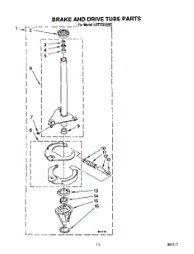 10 - Brake And Drive Tube parts for Whirlpool Washer LST7233AG0 from AppliancePartsPros.com
