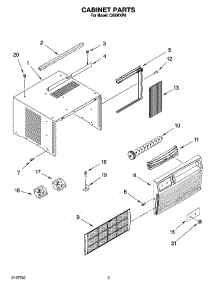 03 - Cabinet Parts parts for Whirlpool Air Conditioner CA8WXP0 from AppliancePartsPros.com