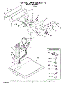 02 - Top And Console Parts parts for Maytag Dryer MED5800TW0 from AppliancePartsPros.com