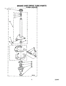 10 - Brake And Drive Tube parts for Whirlpool Washer LA9320XYW0 from AppliancePartsPros.com