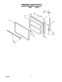 02 - Freezer Door parts for Kitchenaid Refrigerator KTRD18KDAL01 from AppliancePartsPros.com