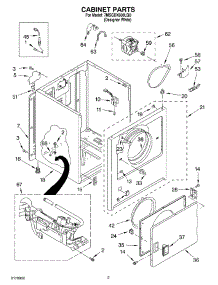 02 - Cabinet Parts parts for Whirlpool Dryer 7MSGDX600LQ0 from AppliancePartsPros.com