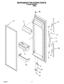 06 - Refrigerator Door Parts parts for Whirlpool Refrigerator INQ225300 from AppliancePartsPros.com