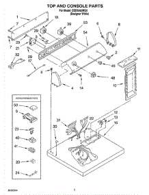 02 - Top And Console Parts parts for Whirlpool Dryer CEDS563MQ0 from AppliancePartsPros.com