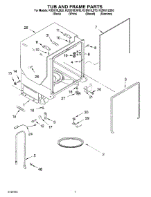 07 - Tub And Frame parts for Kitchenaid Dishwasher KUDI01ILSS0 from AppliancePartsPros.com