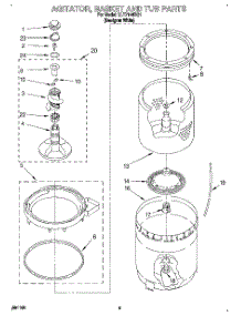 03 - Agitator, Basket And Tub parts for Whirlpool Washer LLT7144BQ1 from AppliancePartsPros.com