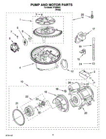 08 - Pump And Motor Parts parts for Whirlpool Dishwasher IPU98662 from AppliancePartsPros.com