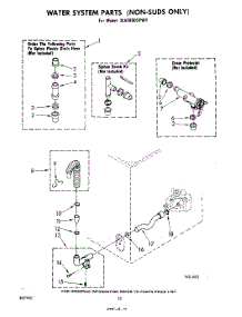 10 - Water System parts for Whirlpool Washer 3LA5800XPW1 from AppliancePartsPros.com