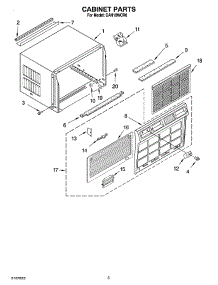 03 - Cabinet Parts parts for Whirlpool Air Conditioner CAH18WCR0 from AppliancePartsPros.com