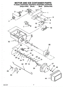 05 - Motor And Ice Container Parts parts for Whirlpool Refrigerator CS22AFXKS06 from AppliancePartsPros.com