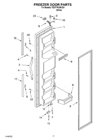 07 - Freezer Door parts for Whirlpool Refrigerator 7ED7FHGXKQ01 from AppliancePartsPros.com
